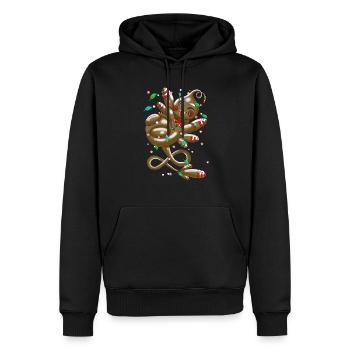 Logo plouffy Épicé by Leona création - Sweat à capuche Premium bio Homme - noir - Devant - Nico (187cm)