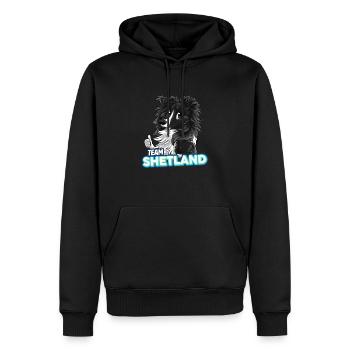 TEAM Shetland - Schwarz Zweifarbig - Männer Premium Bio Hoodie - Schwarz - Vorne - Nico (187cm)