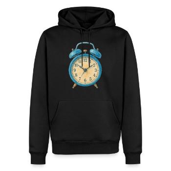 wecker uhr aquarell - Männer Premium Bio Hoodie - Schwarz - Vorne - Nico (187cm)