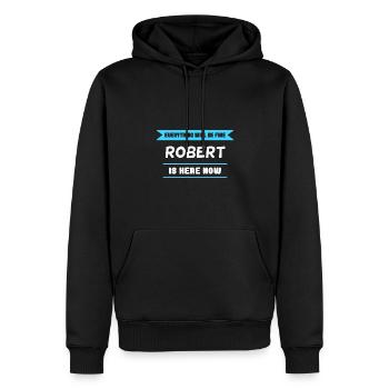 Robert Namenszusatz für stolze Roberts - Männer Premium Bio Hoodie - Schwarz - Vorne - Nico (187cm)