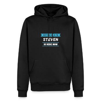Steven Name Spruch für stolze Stevens - Männer Premium Bio Hoodie - Schwarz - Vorne - Nico (187cm)