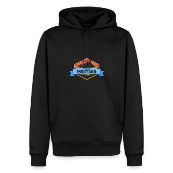 Reisen nach Montana Design für stolze Montaner - Männer Premium Bio Hoodie - Schwarz - Vorne - Nico (187cm)