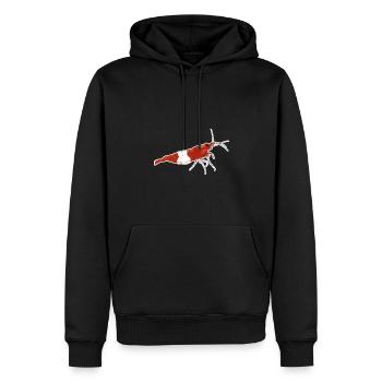 Red Rili Shrimp Pet Design für stolze Shrimp-Fans - Männer Premium Bio Hoodie - Schwarz - Vorne - Nico (187cm)