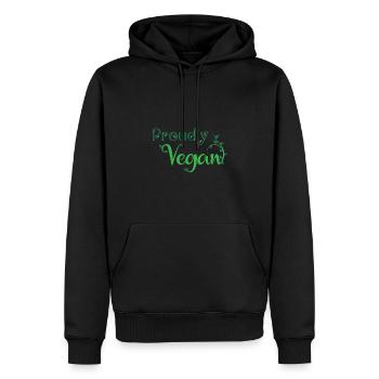 Veganes Pflanzendesign für stolze Veganer - Männer Premium Bio Hoodie - Schwarz - Vorne - Nico (187cm)