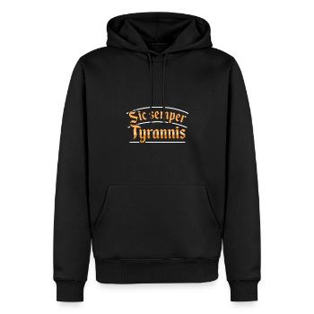 Motto von Virginia Map Design für stolze Virginier - Männer Premium Bio Hoodie - Schwarz - Vorne - Nico (187cm)
