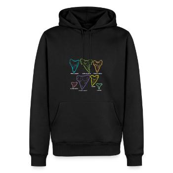 Haifischzahn-Typen Fossilienjagd - Männer Premium Bio Hoodie - Schwarz - Vorne - Nico (187cm)