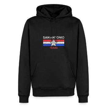 Conception du drapeau de San Antonio pour les fiers - Sweat à capuche Premium bio Homme - noir - Devant - Nico (187cm)