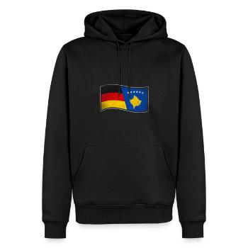 Kosovo Design für stolze Deutsch-Kosovaren - Männer Premium Bio Hoodie - Schwarz - Vorne - Nico (187cm)