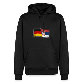 Serbien Design für stolze Deutsch-Serben - Männer Premium Bio Hoodie - Schwarz - Vorne - Nico (187cm)