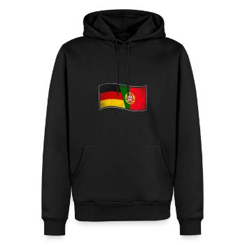 Portugal Design für stolze Deutsch-Portugiesen - Männer Premium Bio Hoodie - Schwarz - Vorne - Nico (187cm)