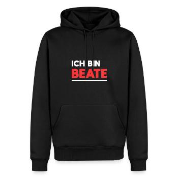 Beate Name Spruch für stolze Beates - Männer Premium Bio Hoodie - Schwarz - Vorne - Nico (187cm)