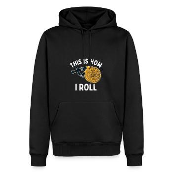 So geht's Feuerwehrmann - Männer Premium Bio Hoodie - Schwarz - Vorne - Nico (187cm)