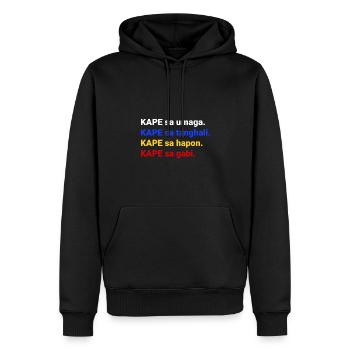 Kape sa Umaga Kaffeedesign für stolze Pinoys - Männer Premium Bio Hoodie - Schwarz - Vorne - Nico (187cm)