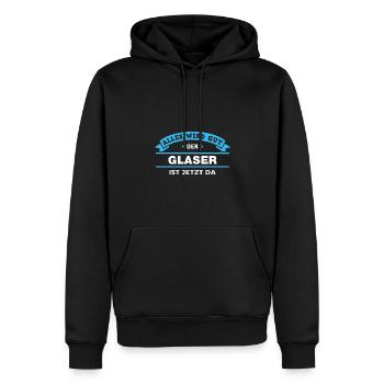 Glaser Design für stolze Handwerker - Männer Premium Bio Hoodie - Schwarz - Vorne - Nico (187cm)