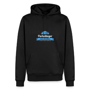 Parkettleger Design für stolze Handwerker - Männer Premium Bio Hoodie - Schwarz - Vorne - Nico (187cm)