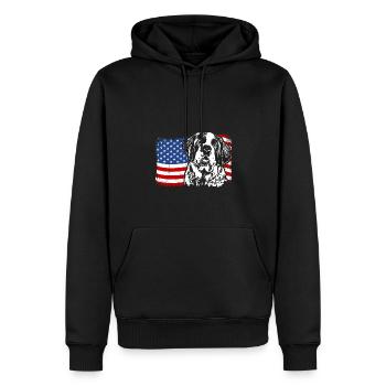 ST. BERNARDS Amérique Flag Chiens Chien Wilsigns - Sweat à capuche Premium bio Homme - noir - Devant - Nico (187cm)