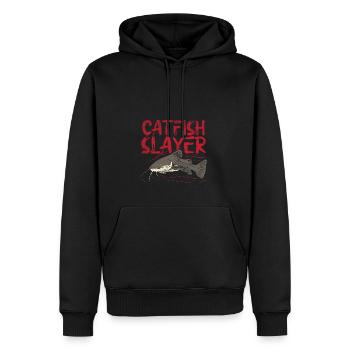 Wels-Töter - Männer Premium Bio Hoodie - Schwarz - Vorne - Nico (187cm)
