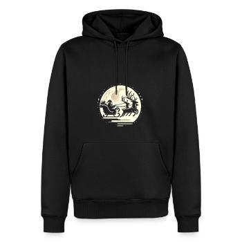 Santa Schlittenfahrt im Mondschein - Männer Premium Bio Hoodie - Schwarz - Vorne - Nico (187cm)