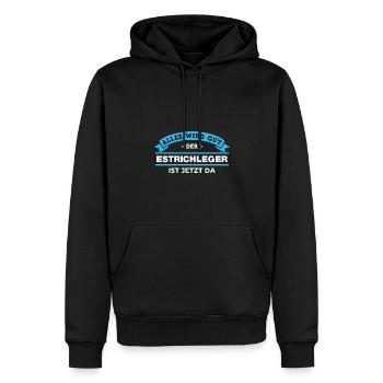 Estrichleger Design für stolze Handwerker - Männer Premium Bio Hoodie - Schwarz - Vorne - Nico (187cm)