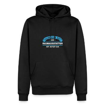 Raumausstatter Design für stolze Handwerker - Männer Premium Bio Hoodie - Schwarz - Vorne - Nico (187cm)