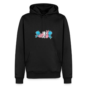 Conception de poisson trans Flag pour les personnes trans - Sweat à capuche Premium bio Homme - noir - Devant - Nico (187cm)