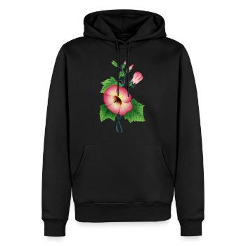Lilie - Männer Premium Bio Hoodie - Schwarz - Vorne - Nico (187cm)