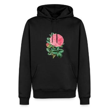 Rosen-Anlage - Männer Premium Bio Hoodie - Schwarz - Vorne - Nico (187cm)