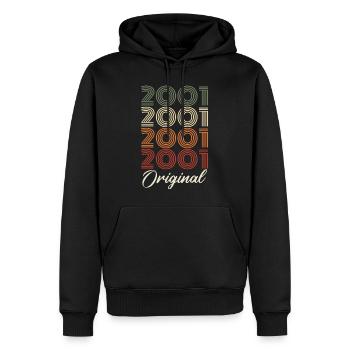 2001 Cadeau D'anniversaire Vintage Original 2001 - Sweat à capuche Premium bio Homme - noir - Devant - Nico (187cm)