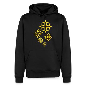 Croix du Pays Occitan - Sweat à capuche Premium bio Homme - noir - Devant - Nico (187cm)