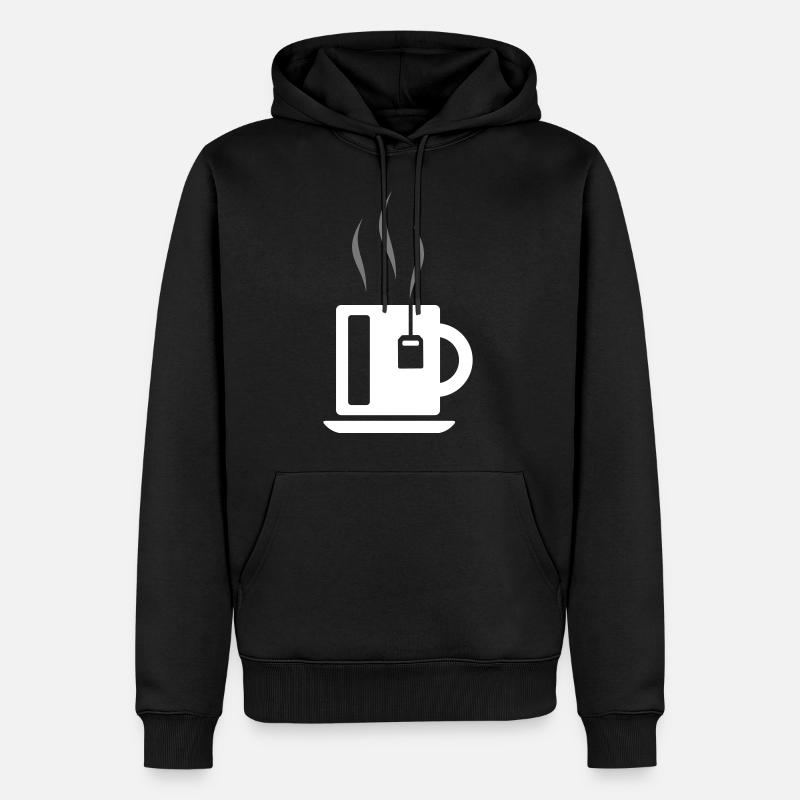 Tasse Tee mit Teebeutel - Männer Premium Bio Hoodie - Schwarz