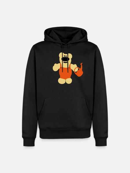 Bär mit Gießkanne - Männer Premium Bio Hoodie - Schwarz