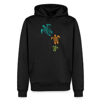 Maori Schildkröten Gruppe Tattoo Geschenk Idee - Männer Premium Bio Hoodie - Schwarz - Vorne - Nico (187cm)
