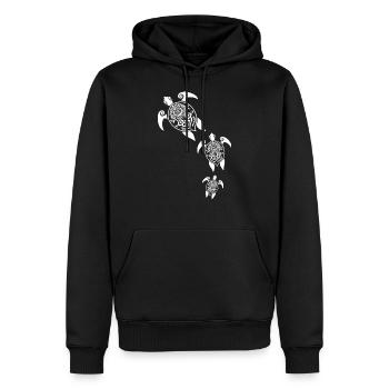 Maori Schildkröten Gruppe Tattoo Geschenk Idee - Männer Premium Bio Hoodie - Schwarz - Vorne - Nico (187cm)