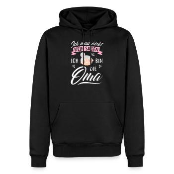 Je n'ai pas à dire non, je suis la grand-mère - Sweat à capuche Premium bio Homme - noir - Devant - Nico (187cm)