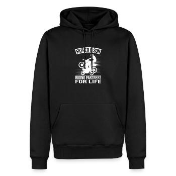 Vater Sohn Motocross - Männer Premium Bio Hoodie - Schwarz - Vorne - Nico (187cm)