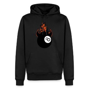 billard flamme flame feu boule 1 - Sweat à capuche Premium bio Homme - noir - Devant - Nico (187cm)