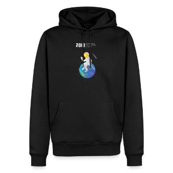 Storm Area 51 - Männer Premium Bio Hoodie - Schwarz - Vorne - Nico (187cm)