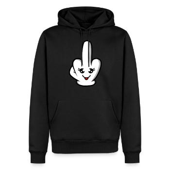 Kawaii Mittelfinger - Männer Premium Bio Hoodie - Schwarz - Vorne - Nico (187cm)
