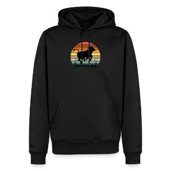 Kuh retro - Männer Premium Bio Hoodie - Schwarz - Vorne - Nico (187cm)