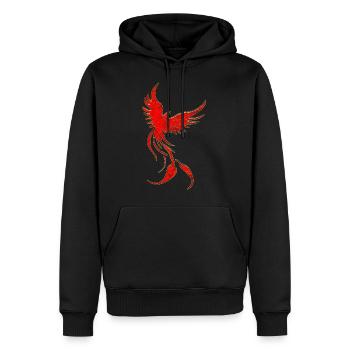 Feuervogel Phönix Grunge Feuertanz Jonglage Feuer - Männer Premium Bio Hoodie - Schwarz - Vorne - Nico (187cm)