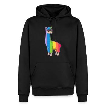 Gay Pride Alpaka LGBT - Männer Premium Bio Hoodie - Schwarz - Vorne - Nico (187cm)