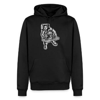 Astronaut DJ - Men’s Premium Organic Hoodie - black - Front - Nico (187cm)