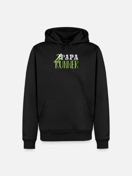 Dad Runner Runner Running Geschenk - Männer Premium Bio Hoodie - Schwarz