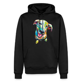 PD Moreno Puppy coloré - Sweat à capuche Premium bio Homme - noir - Devant - Nico (187cm)