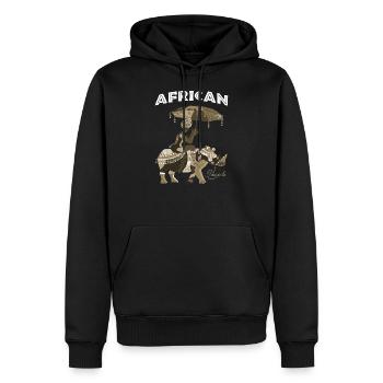 Afrika-Geschenkillustration afrikanisches afrikanisches T-Shirt - Männer Premium Bio Hoodie - Schwarz - Vorne - Nico (187cm)