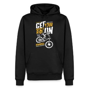Downhill Race Series - Sweat à capuche Premium bio Homme - noir - Devant - Nico (187cm)