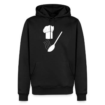 Chef Chef Chef étoilé - Sweat à capuche Premium bio Homme - noir - Devant - Nico (187cm)