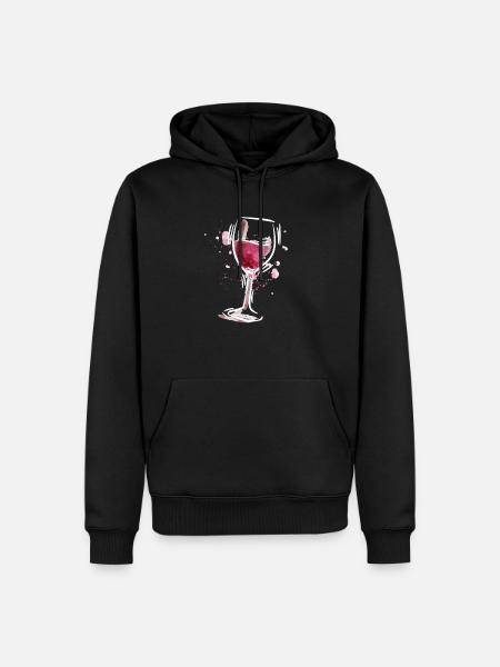 Rotwein Weinglas Weinliebhaber - Männer Premium Bio Hoodie - Schwarz