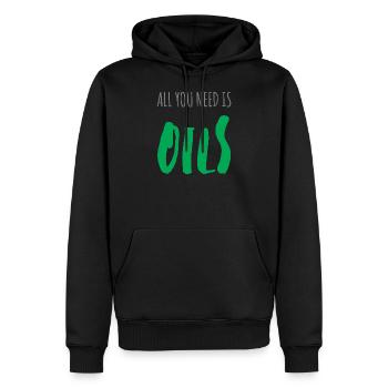 All you need is oils - Men’s Premium Organic Hoodie - black - Front - Nico (187cm)