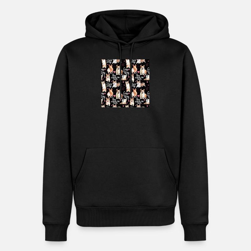 Corgi Hals Gator Pembrook Welsh Corgi - Männer Premium Bio Hoodie - Schwarz